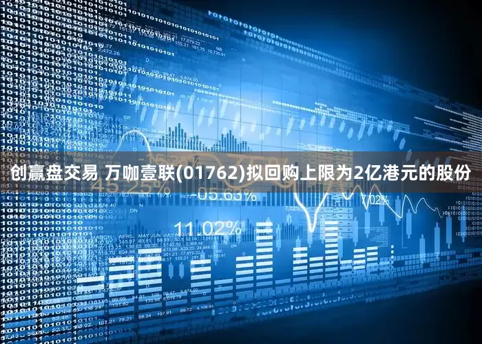 创赢盘交易 万咖壹联(01762)拟回购上限为2亿港元的股份